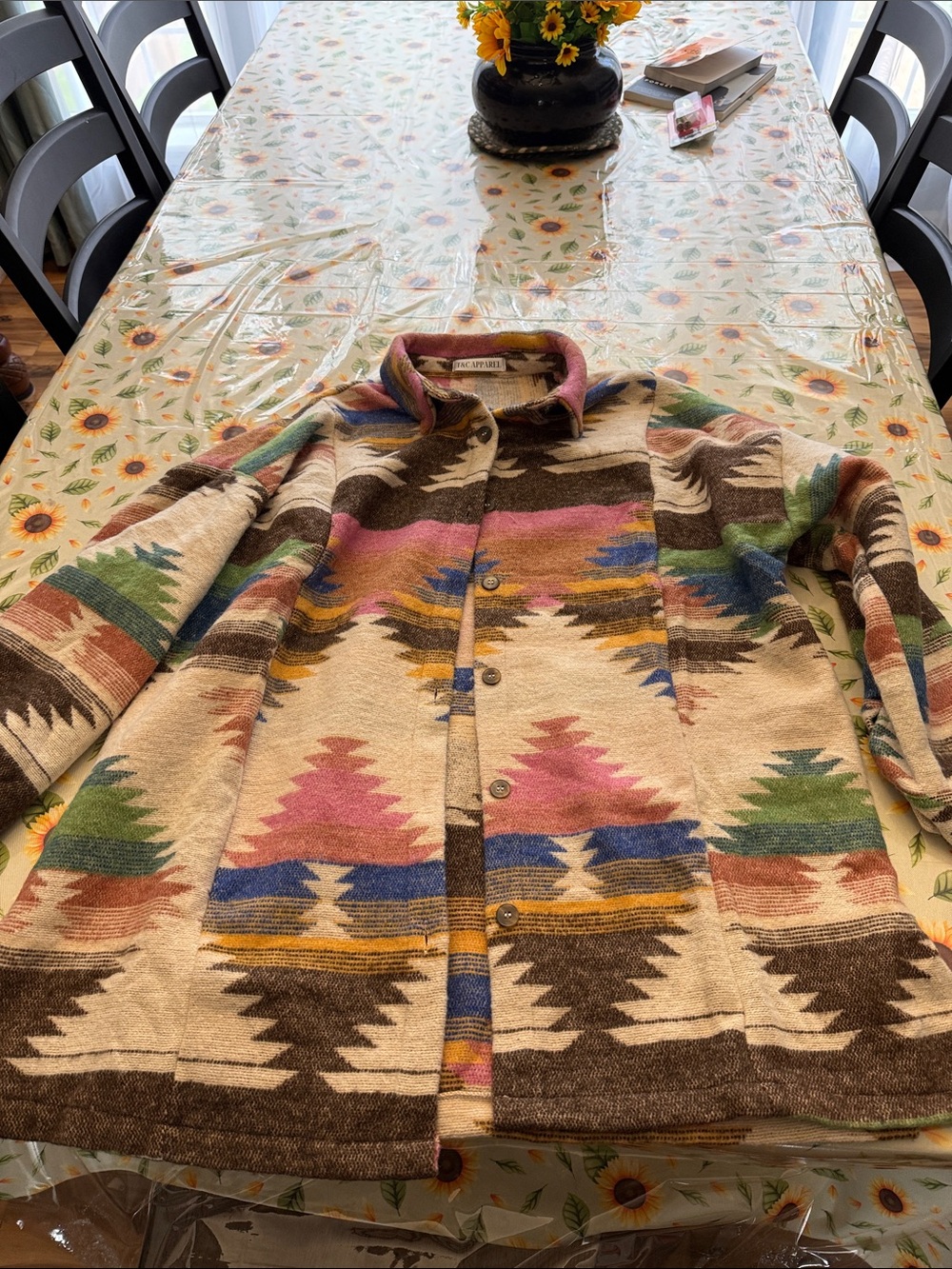 Southwestern Button-Front Women’s Cardigan Jacket - Multicolor